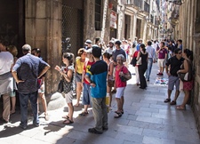 Туристы в Барселоне